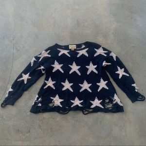Wildfox 🦊 Lennon Navy Star Sweater